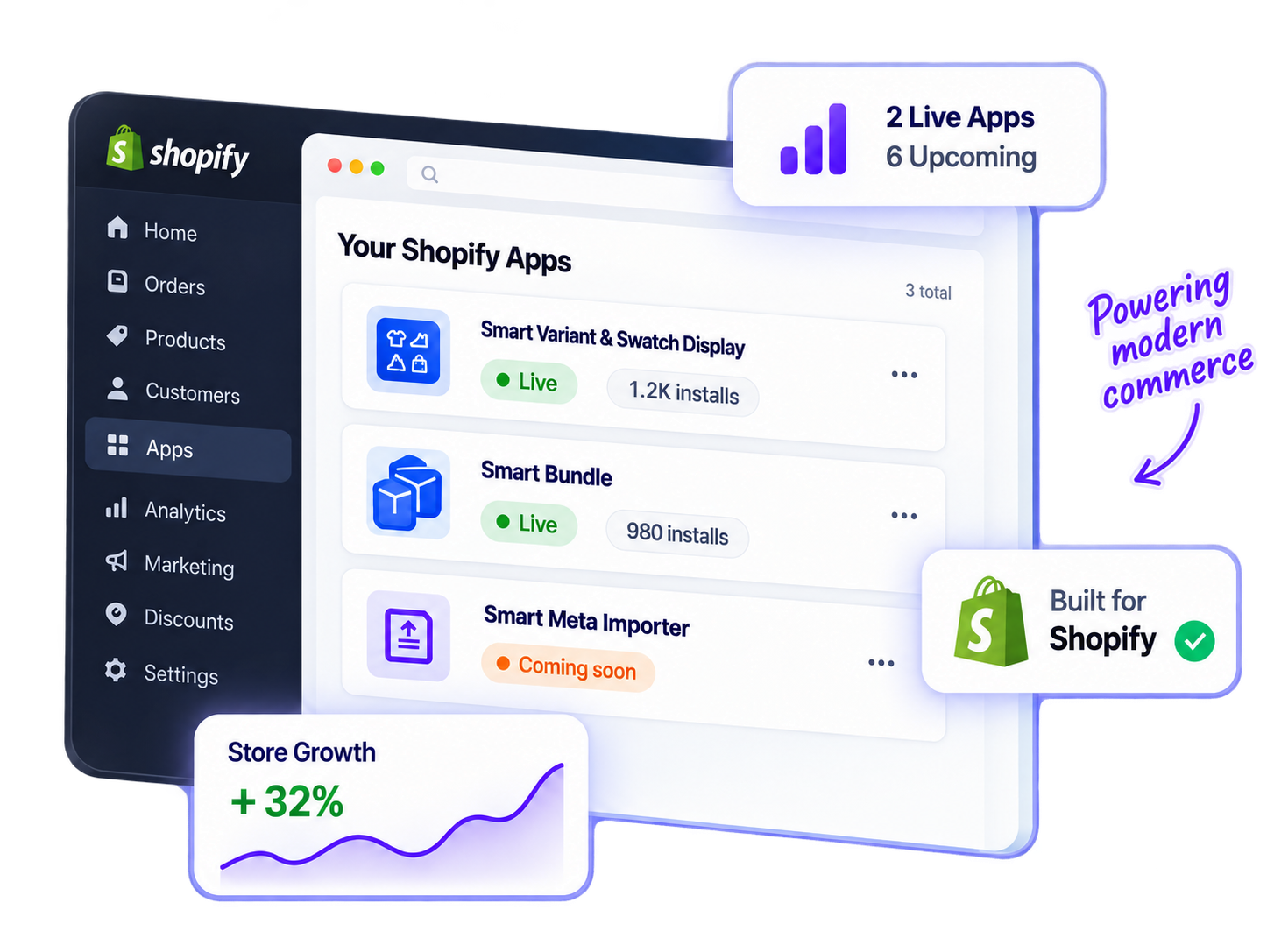 Ekrocx Shopify apps dashboard preview