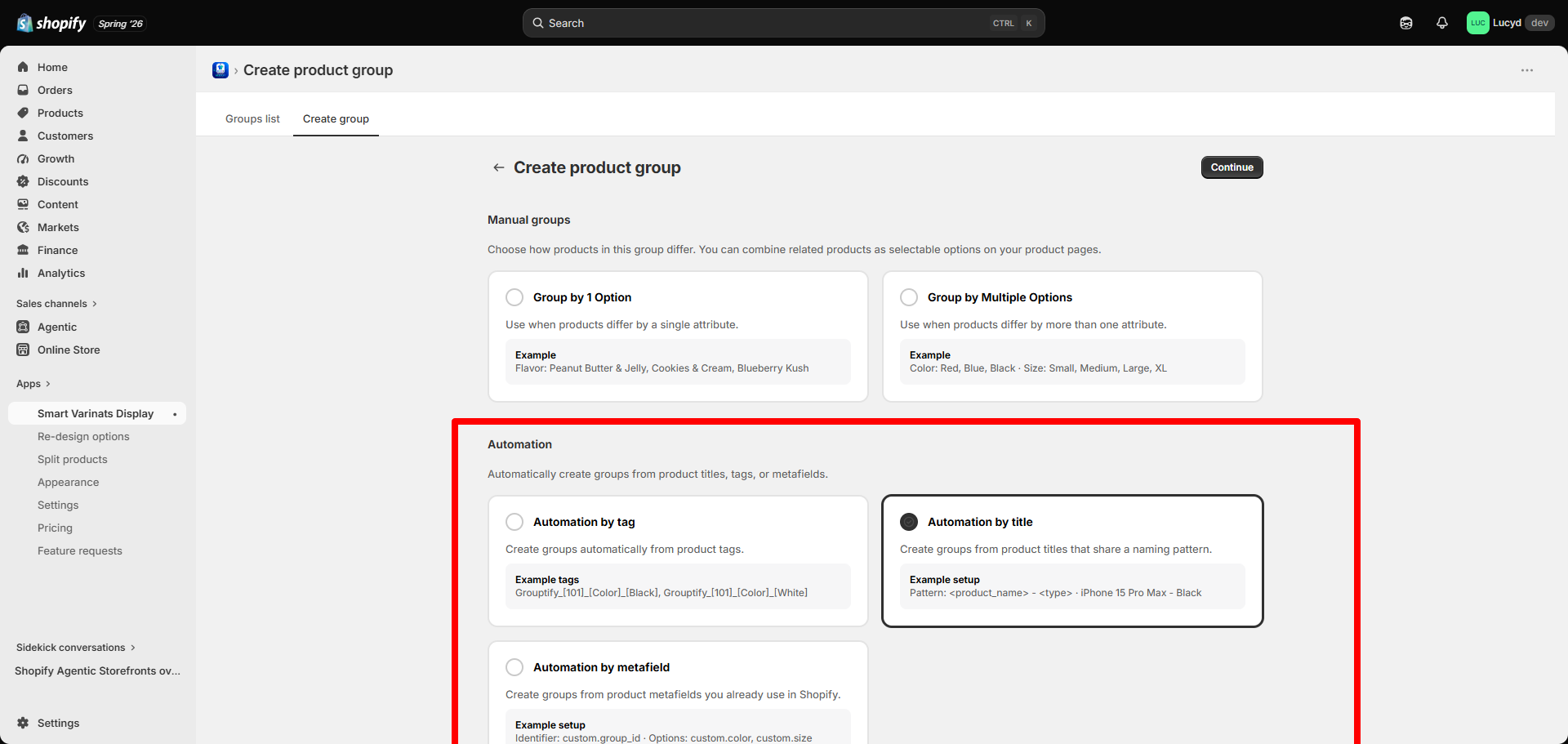 Automatic Grouping Rules