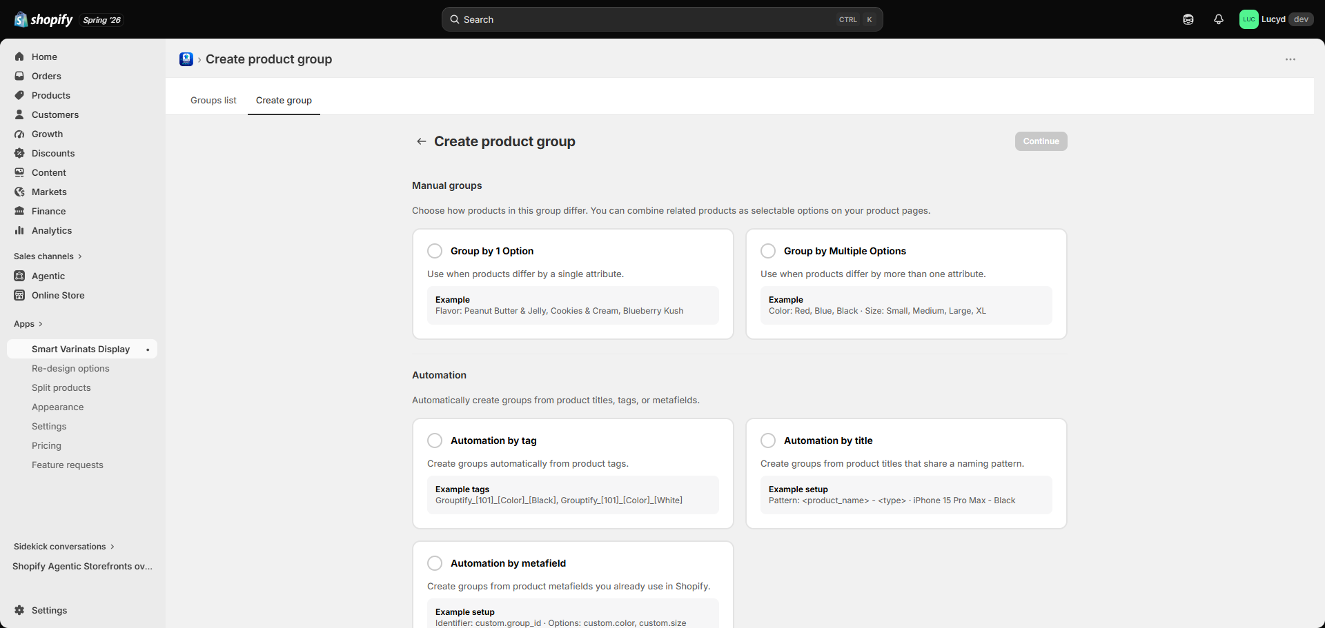 Create Product Group