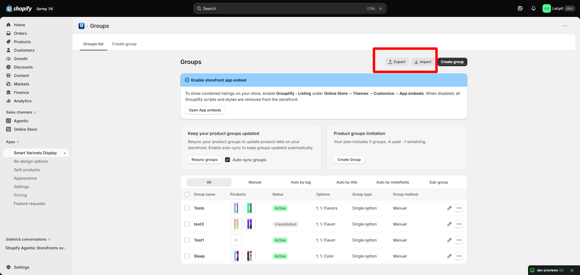 CSV Import Export