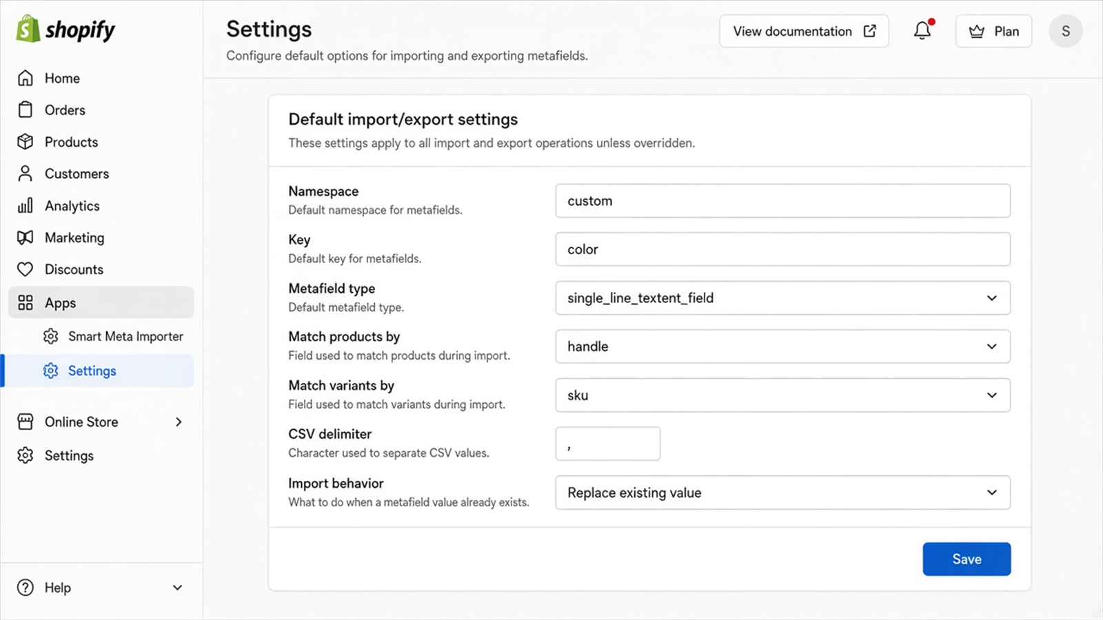 Placeholder for app settings